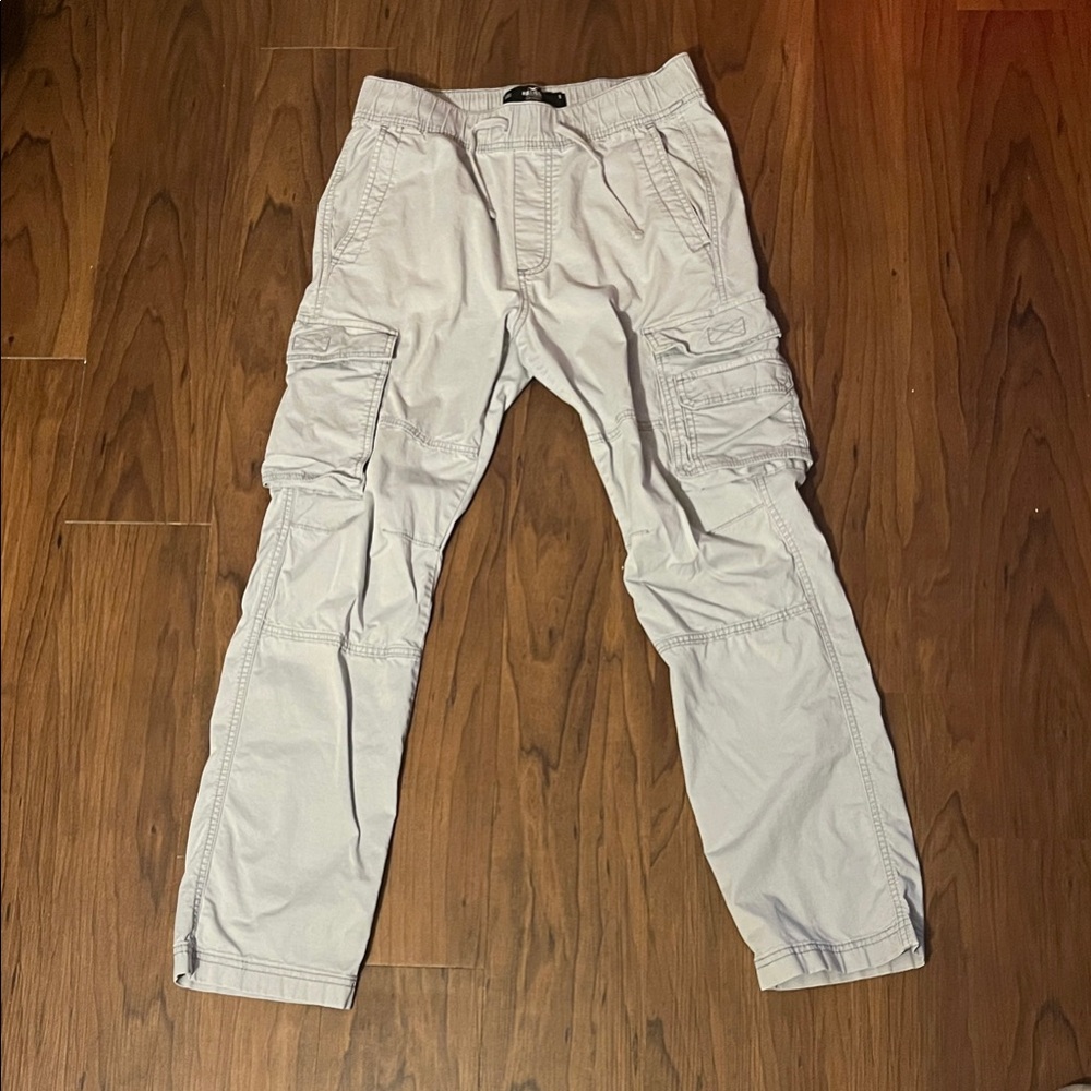 Hollister Epic Flex Slim Straight Cargo Pants Light Gray